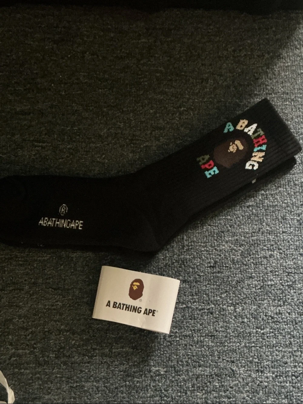 Black Logo Crew Socks - Black